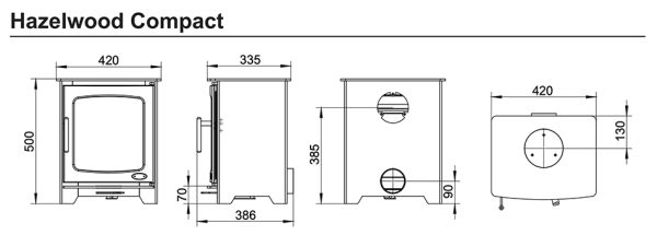 Henley Hazelwood Compact 5 Freestanding Woodburning Stove - Image 3