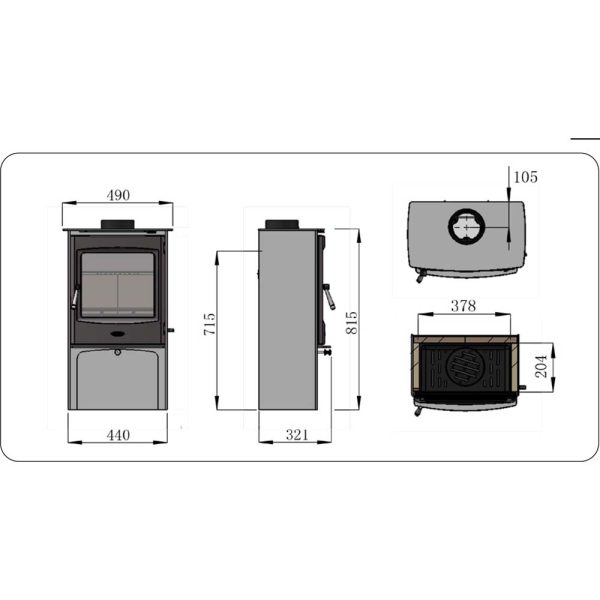 Henley Lincoln 5 Freestanding Multifuel Stove - Image 4