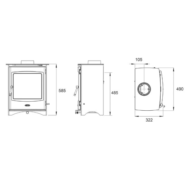 Henley Lincoln 5 Freestanding Multifuel Stove - Image 3