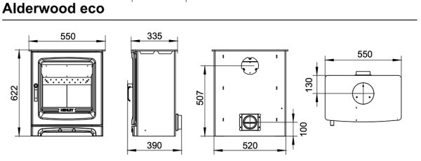 Henley Alderwood Freestanding Multifuel Stove - Image 3