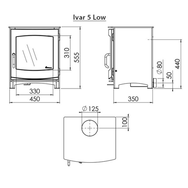 Dik Geurts Ivar 5 Freestanding Woodburning/Multifuel Stove - Image 9